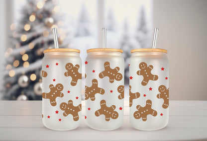 UVDTF Wrap Gingerbread Cookie for 16oz Can Glass, Mug, or  Tumbler, Ready to Apply, Permanent Waterproof Adhesive