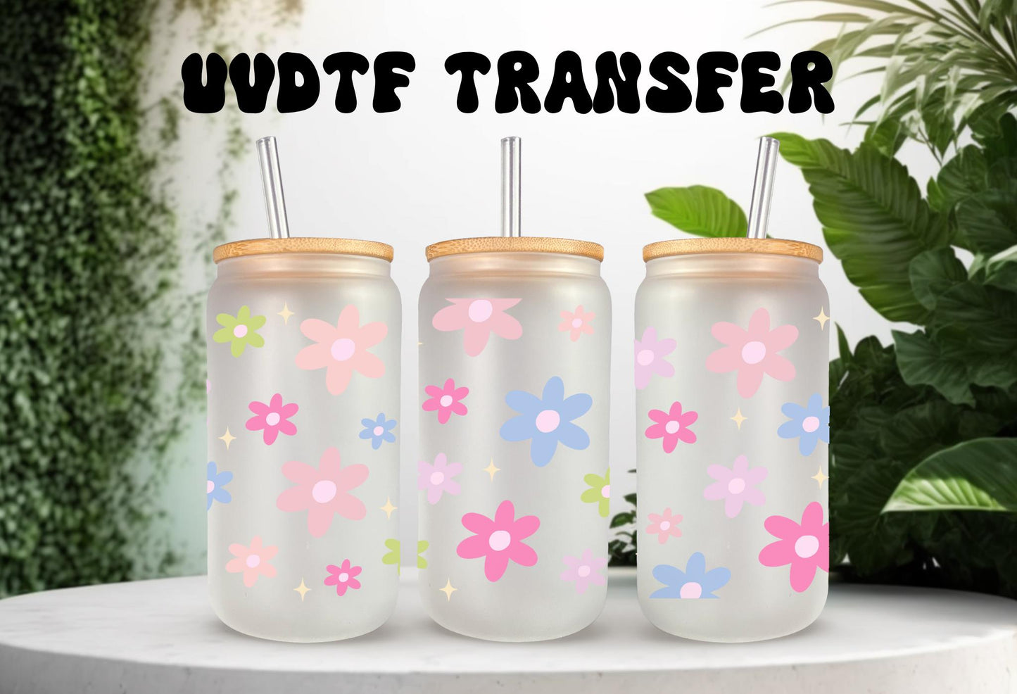 UVDTF Wrap Pastel Retro Flowers