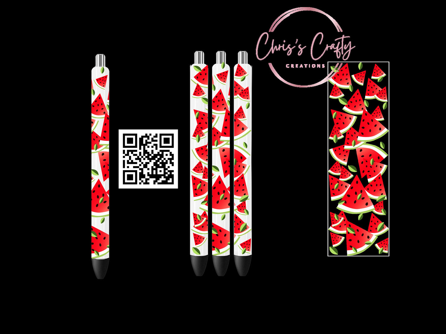 UVDTF Pen Wrap Watermelon Slices, Ready to Apply, Permanent Waterproof Adhesive