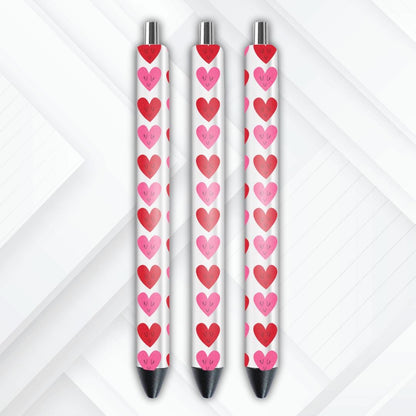 UVDTF Pen Wrap Valentines Hearts, Heart Pen Wrap, Ready to Apply, Permanent Waterproof Adhesive