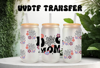UVDTF Wrap Leopard Paws Dog Mama 16oz Mug Tumbler, Dog Mom Wrap, Dog Paws, Ready to apply, Permanent Waterproof Adhesive