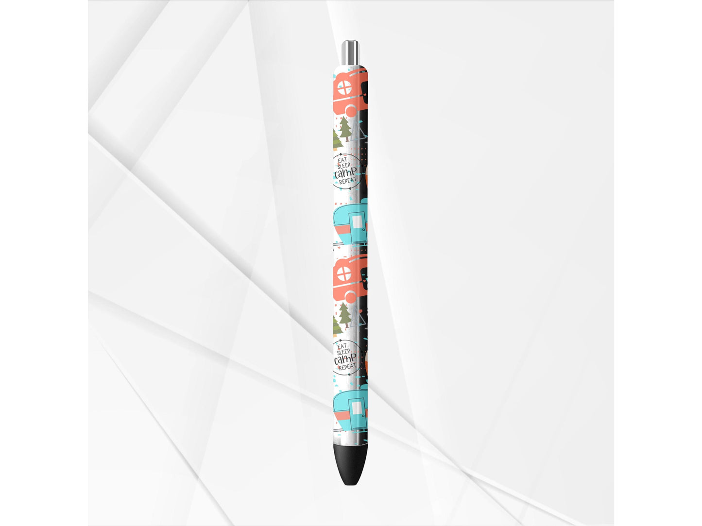 UVDTF Pen Wrap Camper, Rather be Camping Pen Wrap, Ready to apply, Permanent Waterproof Adhesive