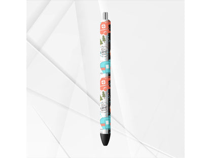 UVDTF Pen Wrap Camper, Rather be Camping Pen Wrap, Ready to apply, Permanent Waterproof Adhesive