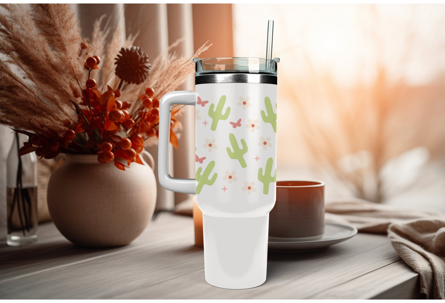 Cactus Wrap Decal - Waterproof Adhesive Cup Wrap for 16 oz Can Glass Tumbler