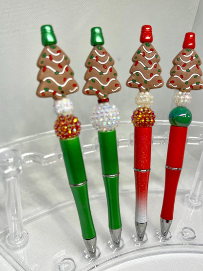 Beaded Pen Christmas Tree Cakes Ink Pen, Christmas Cake Pen, Nurse Gifts, Teacher Gifts, Graduation Gifts, Gifts for Her, Retractable Pen