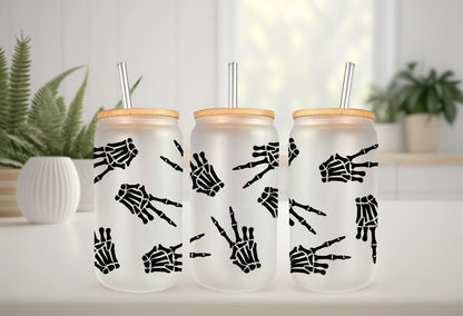 UVDTF Wrap Halloween Skeleton Hands Peace