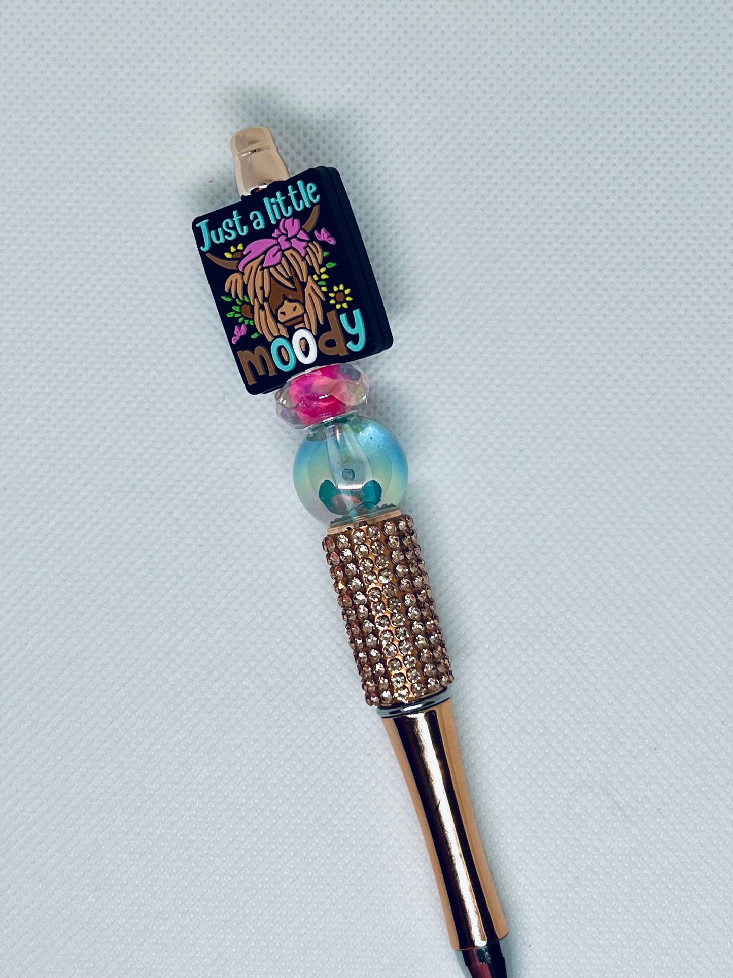 Beaded Pen Highland Cow Just a Little Moody