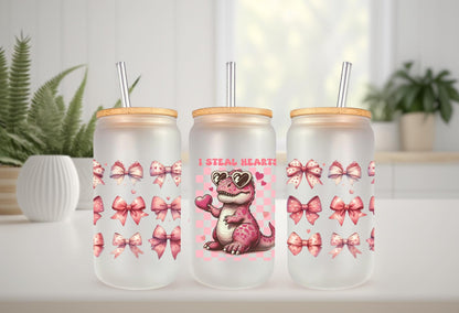 UVDTF Wrap Valentine’s Love You to Death Skeleton 16oz Can Glass Mug Tumbler, Valentine wrap, Ready to Apply, Permanent Waterproof Adhesive