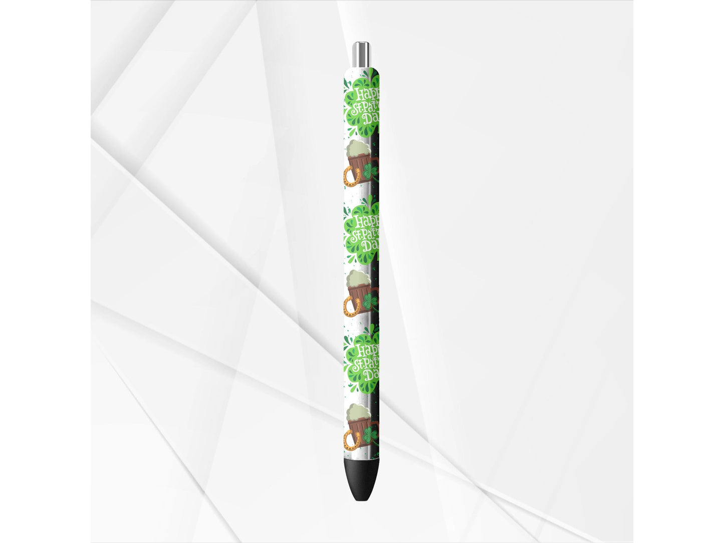 UVDTF Pen Wrap St. Patrick’s Day, Clover Shamrock Pen Wrap, Ready to apply, Permanent Waterproof Adhesive