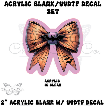 Acrylic Blank Decal Set Halloween Spider Bow DIY Badge Reels, Halloween Blank UVDTF sticker, Unfinished Badge Reel, Badge Reel Blanks