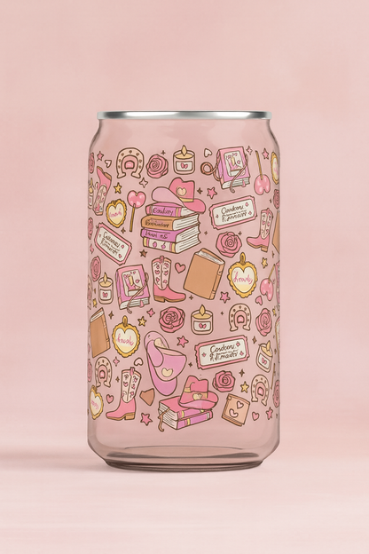 Cowboy Romance UV DTF 16oz Wrap | Bookish Cowgirl Decal