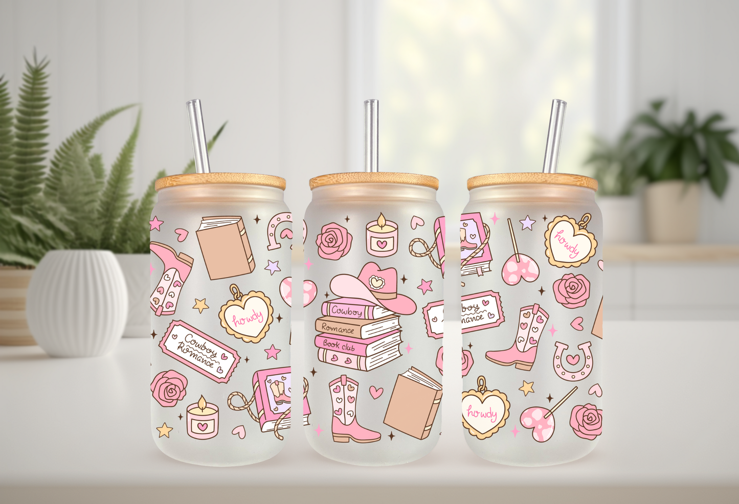 Cowboy Romance UV DTF 16oz Wrap | Bookish Cowgirl Decal