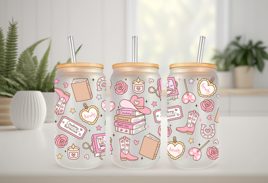 Cowboy Romance UV DTF 16oz Wrap | Bookish Cowgirl Decal