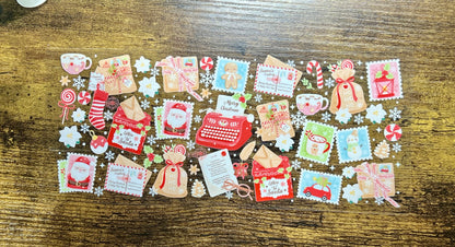 UVDTF Wrap Christmas Letters 16oz Can Glass, Mug, Tumbler, Ready to apply, Permanent Waterproof Adhesive