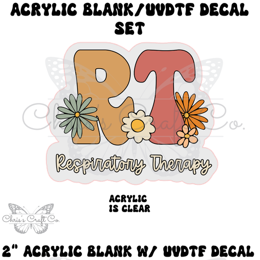 DIY Retro Respiratory Therapist Badge Reel Set: Acrylic Blank & UVDTF Decal