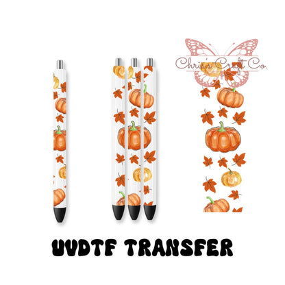 UVDTF Pen Wrap Fall Pumpkins Leave, Fall Pen Wrap, Ready to Apply, Permanent Waterproof Adhesive