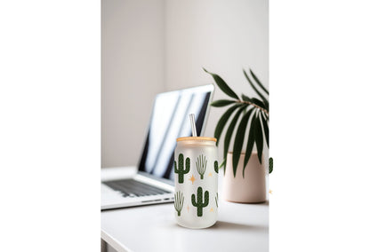 UVDTF Wrap Boho Dessert Cactus 16oz Can Glass, Mug, Tmbler, Cactus Wrap, Ready to apply, Permanent Adhesive Waterproof, Add on a Cup