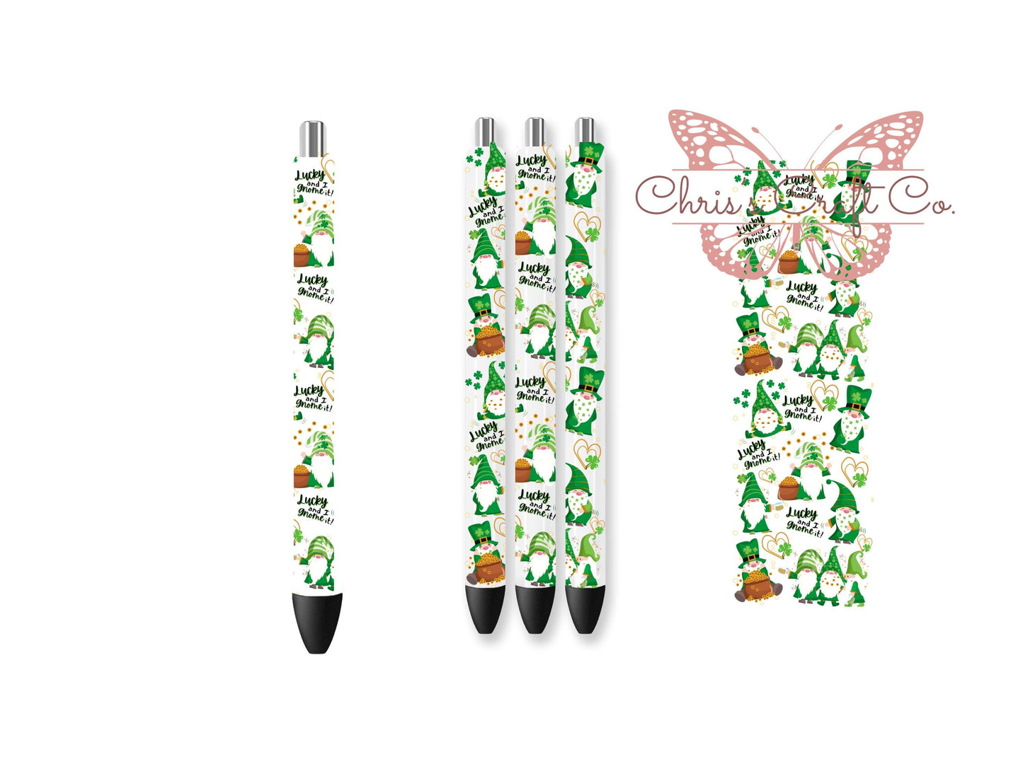 UVDTF Pen Wrap Gnome St. Patrick’s Day, Ready to Apply, Permanent Waterproof Adhesive