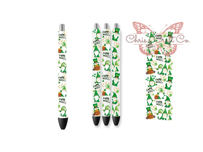 UVDTF Pen Wrap Gnome St. Patrick’s Day, Ready to Apply, Permanent Waterproof Adhesive