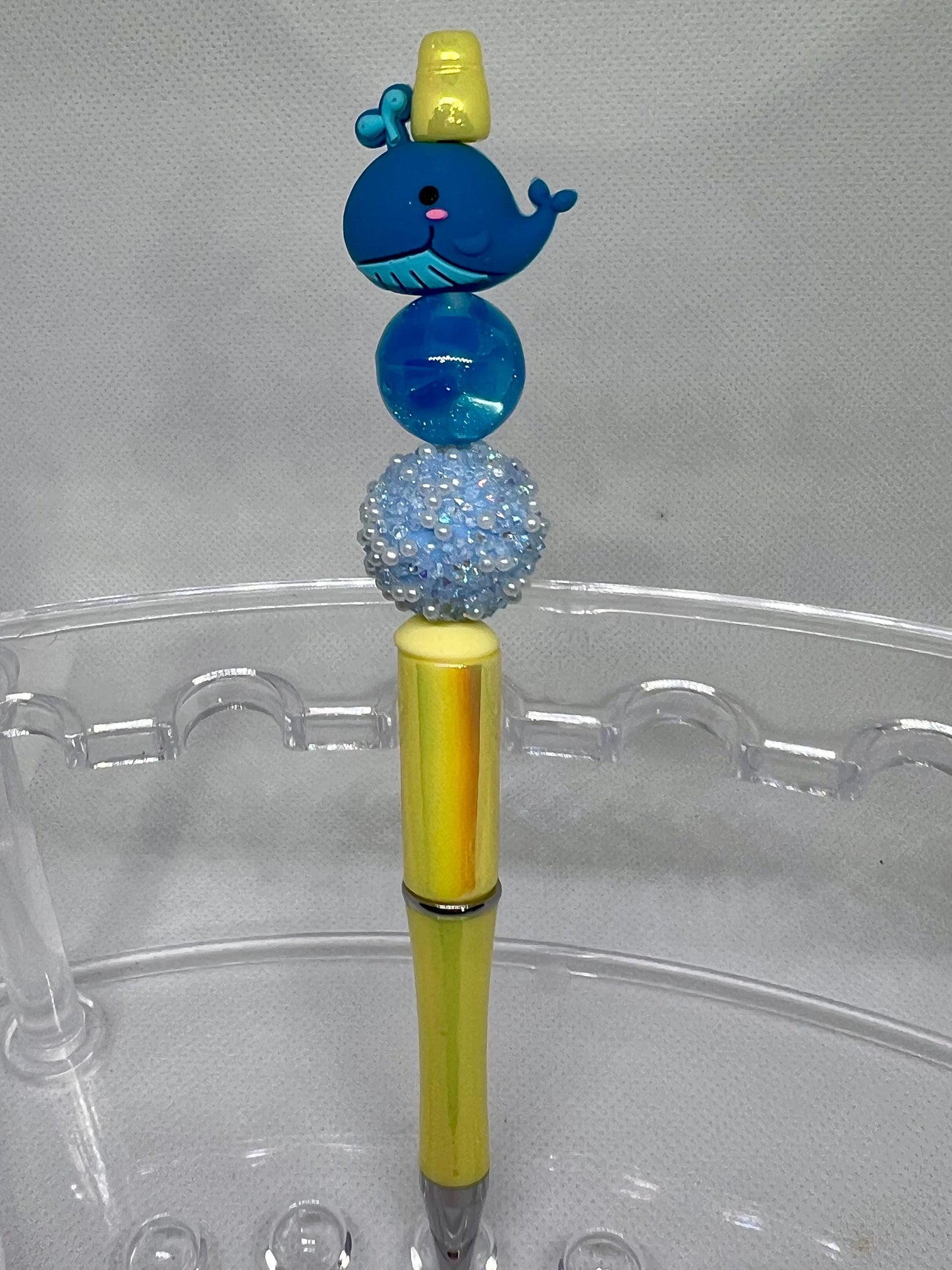 Beaded Pen Blue Whale, Fun Pens Acrylic  Beads, Beaded Pen, Retractable Ink Pen, Graduation Gift, Nurse Gift, Teacher Gift