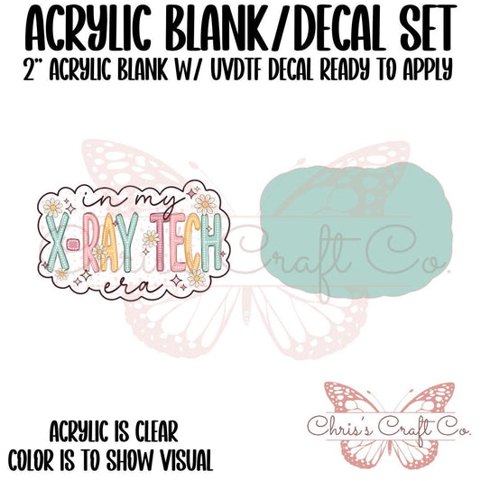 Acrylic Blank Xray Tech,  UVDTF Decal Set,  Radiology Badge, Diy Badge Reels, UVDTF sticker, Unfinished Badge Reel, Badge Reel Blanks