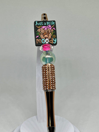 Beaded Pen Highland Cow Just a Little Moody