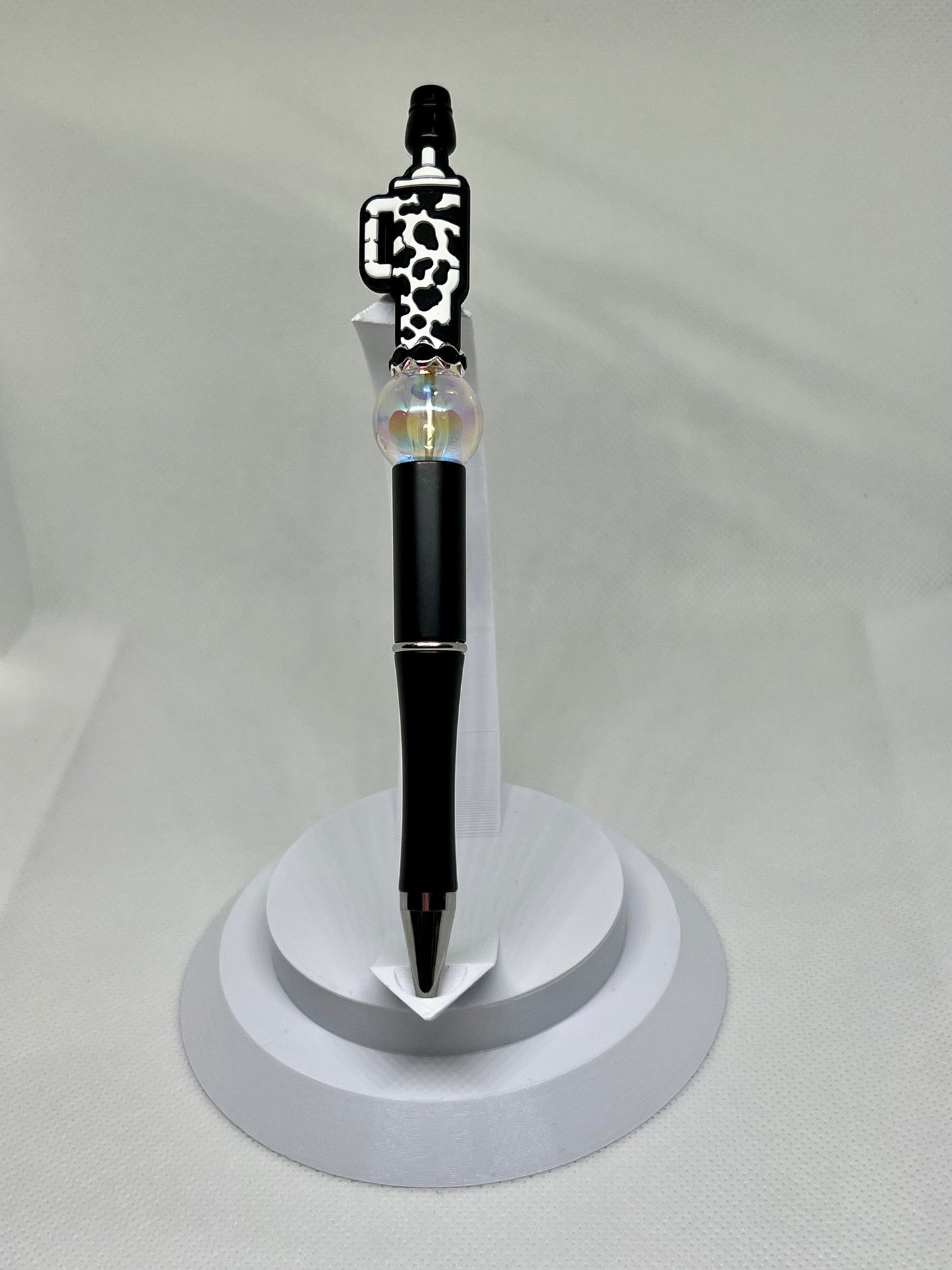 Beaded Tumbler Cow Print Ink Pen, Sarcastic Pen, Fun Pens Acrylic Beads, Custom Pen, Retractable Ink Pen, Gifts, Graduation