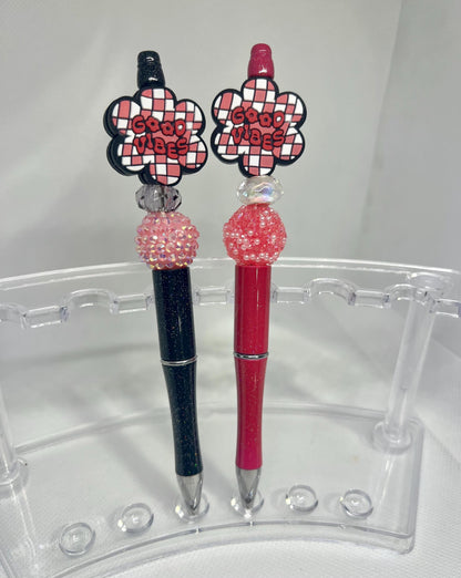 Retro Flower Beaded Pen, Refillable Ink Pen, Sarcastic Pen, Fun Pens Acrylic Beads, Custom Pen, Retractable Ink Pen, Graduation