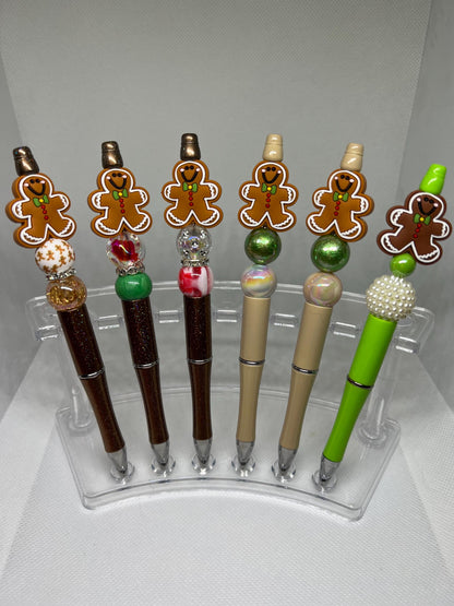 Beaded Pen Gingerbread Man Ink Pen, Christmas Pen, Nurse Gifts, Teacher Gifts, Graduation Gifts, Gifts for Her, Retractable Pen