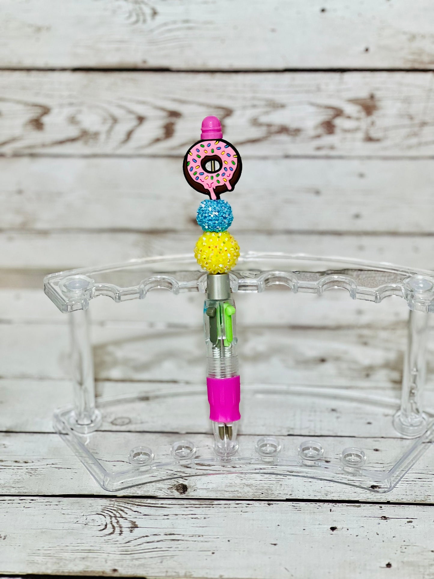 Donut Beaded Multicolor Pen, Sarcastic Pen, Fun Pens Acrylic Beads, Custom Pen, Retractable Ink Pen, Graduation