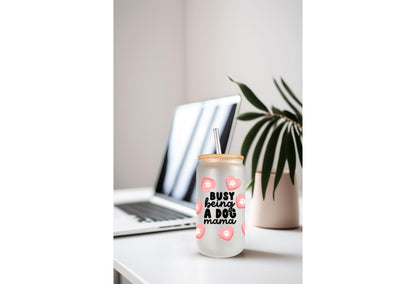 UVDTF Wrap Dog Mama Hearts Paws 16oz Can Glass Mug Tumbler, Ready to apply, Permanent Waterproof Adhesive