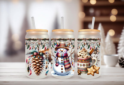 UVDTF Wrap Snowman Hot Cocoa Pine cone