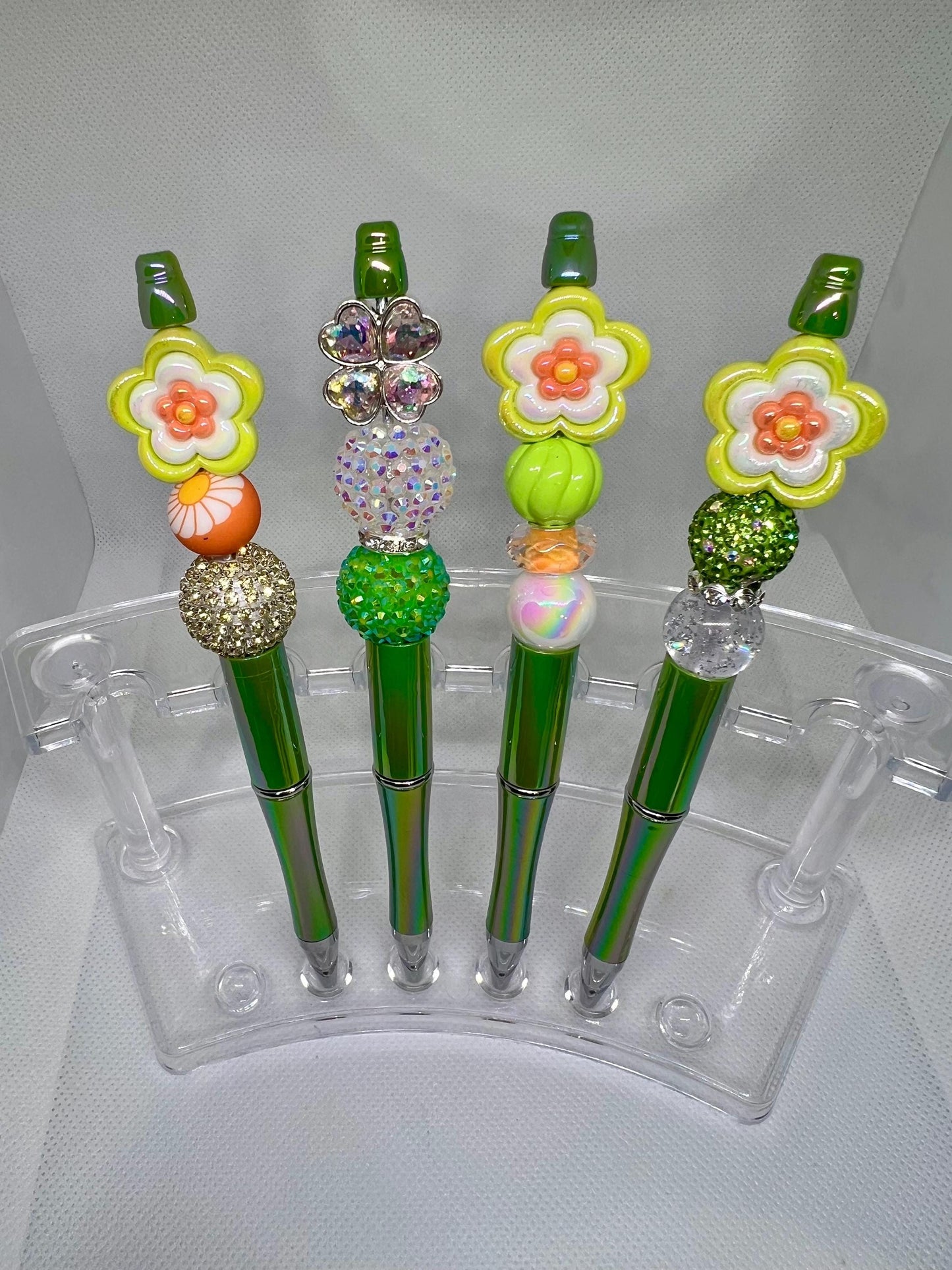Beaded Pen Retro Flower, Refillable Ink Pen, Sarcastic Pen, Fun Pens Acrylic Beads, Custom Pen, Retractable Ink Pen, Graduation
