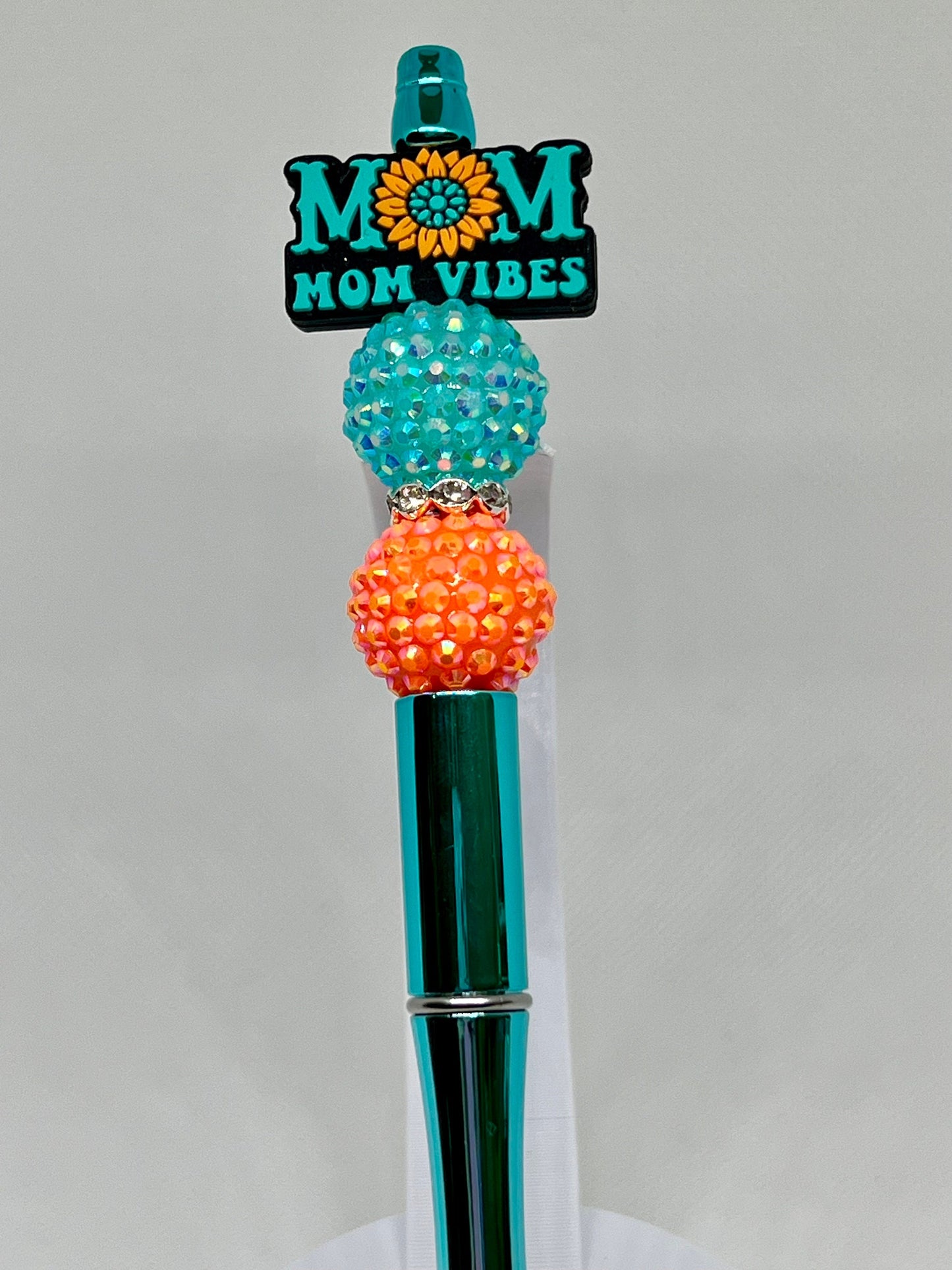 Mom Vibes Beaded Pen, Refillable Ink Pen, Sarcastic Pen, Fun Pens Acrylic Beads, Custom Pen, Retractable Ink Pen, Gifts, Graduation