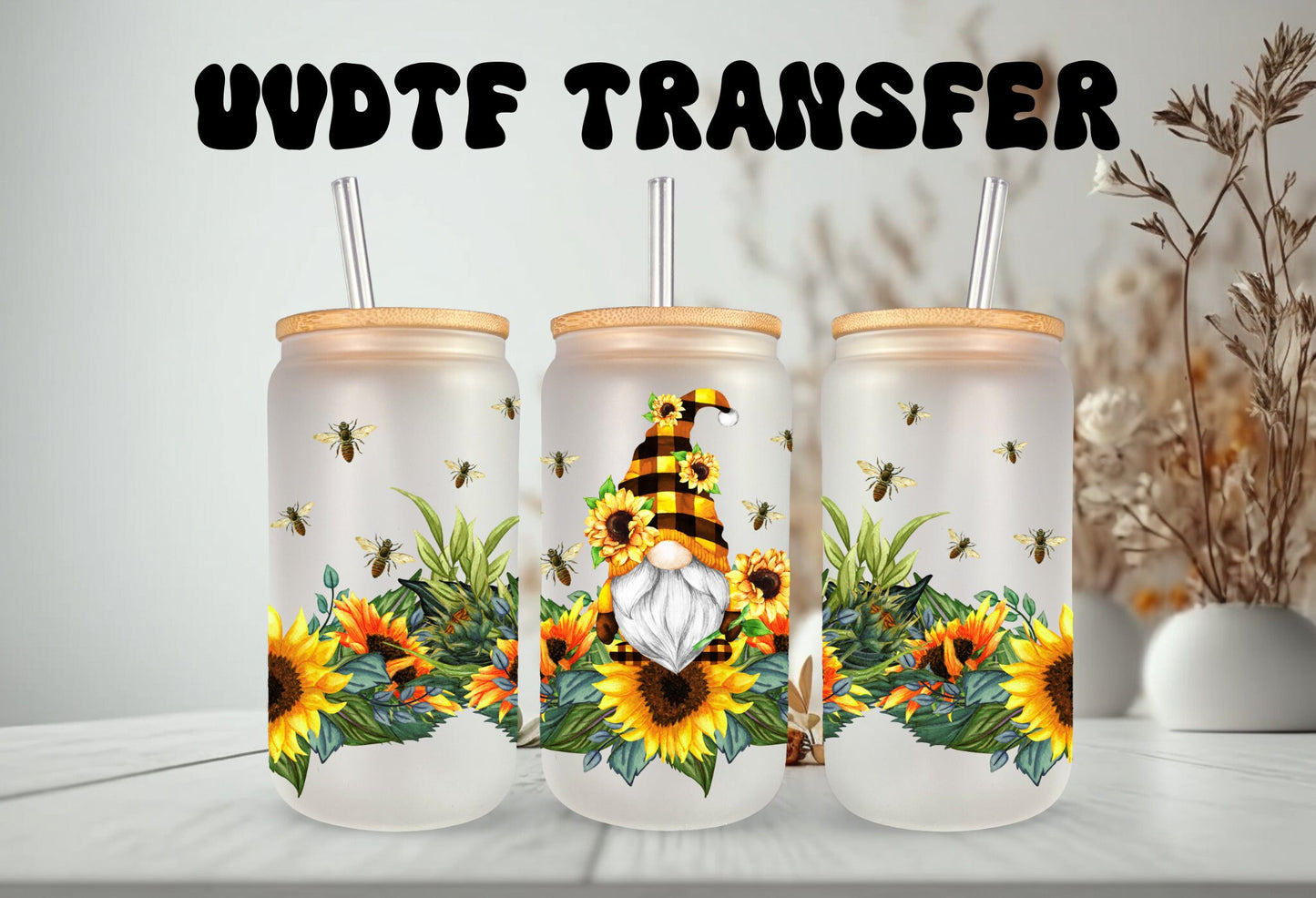 UVDTF Wrap Gnome Sunflower