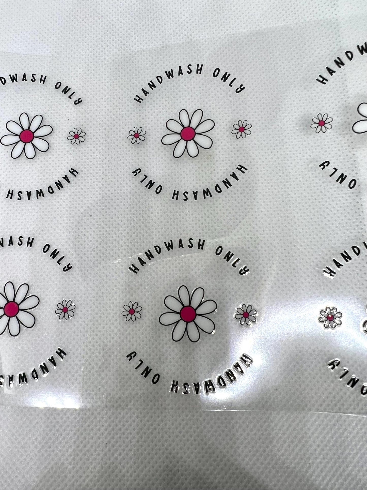 UVDTF Daisy Hand Wash Only 2” Transfer for glasses and cups by the sheet, Permanent Adhesive Waterproof, Ready to Apply