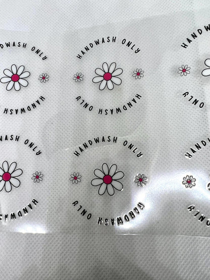 UVDTF Daisy Hand Wash Only 2” Transfer for glasses and cups by the sheet, Permanent Adhesive Waterproof, Ready to Apply