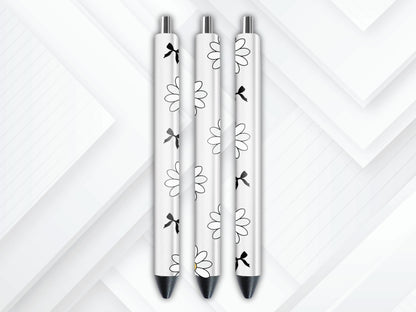 UVDTF Pen Wrap White Daisy Coquette Bow