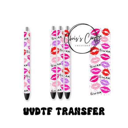 UVDTF Pen Wrap only Valentines Kiss Lips