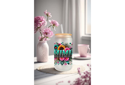 16oz Can Glass Wrap – Floral Cup Tumbler Wrap with Permanent Waterproof Adhesive