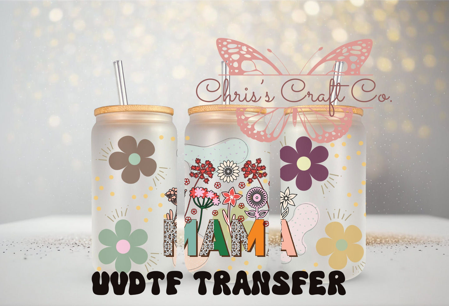 UVDTF Wrap Retro Floral Mama