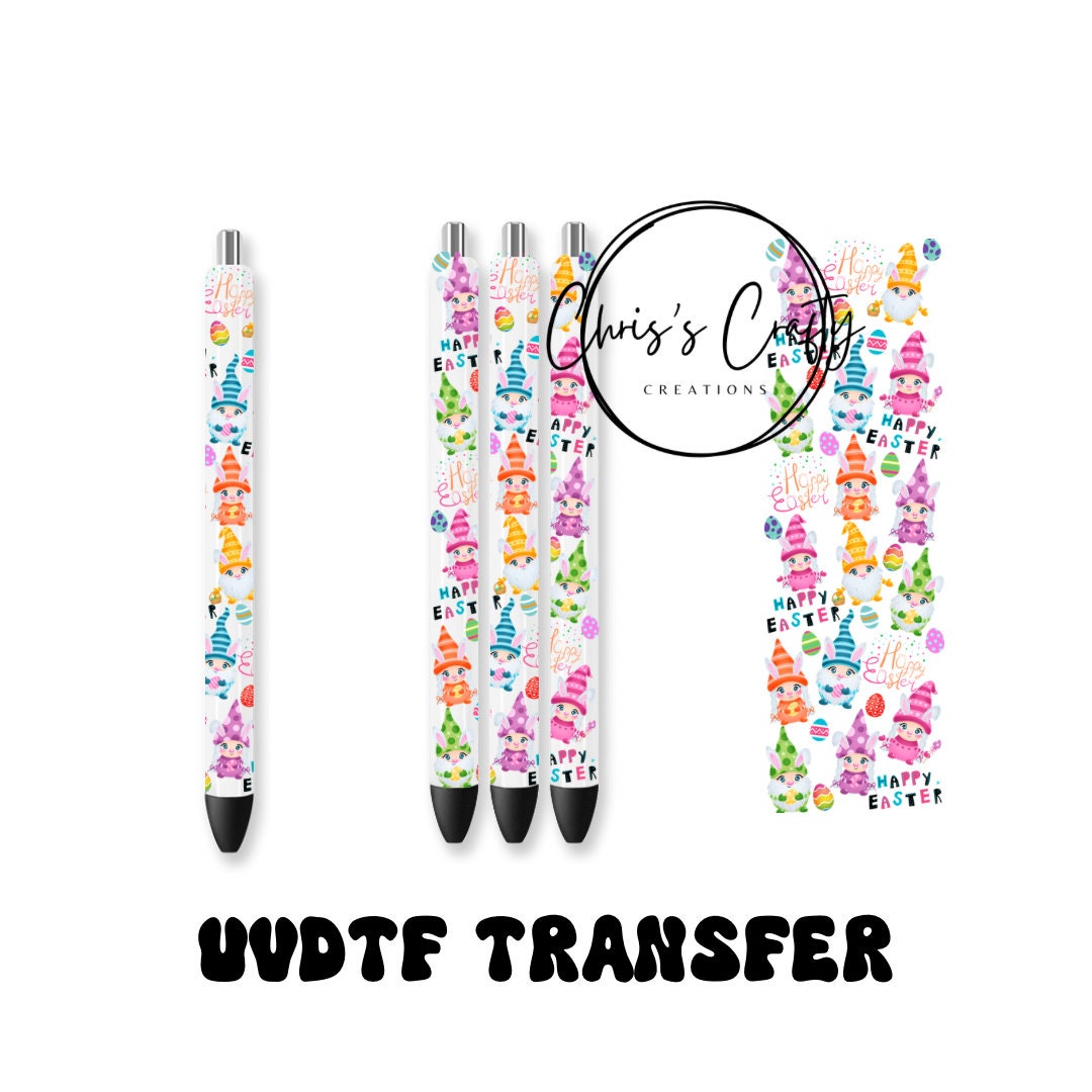 UVDTF Pen Wrap Easter Gnome, Ready to Apply, Permanent Waterproof Adhesive