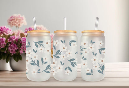 UVDTF Wrap Floral Summer Daisies 20oz Can Wrap Mug Tumbler, Flower Wrap, Ready to Apply, Permanent Waterproof Adhesive