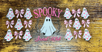 UVDTF Wrap Spooky Ghost Social Club Pink Coquettes Bows 16oz Can Glass, Mug, Tumbler, Ready to Apply, Permanent Waterproof Adhesive