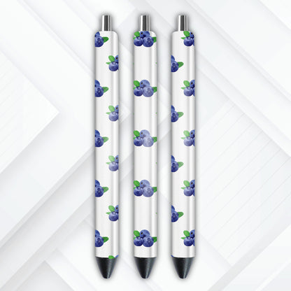 UV DTF Pen Wrap - Blueberry Fruit Ink Wrap | Waterproof, Permanent Adhesive