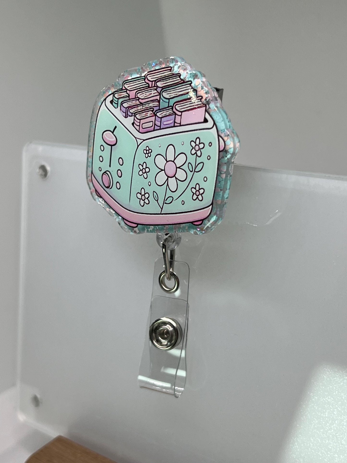 Acrylic Blank Decal Set Books Toaster, DIY Badge Reels, Bow Blank UVDTF sticker, Unfinished Badge Reel, Badge Reel Blank