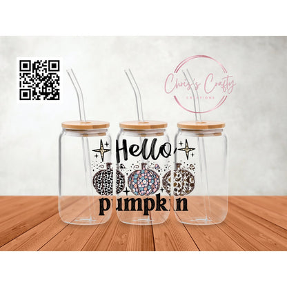 UVDTF Decal Hello Pumpkin Leopard Floral Cow Print