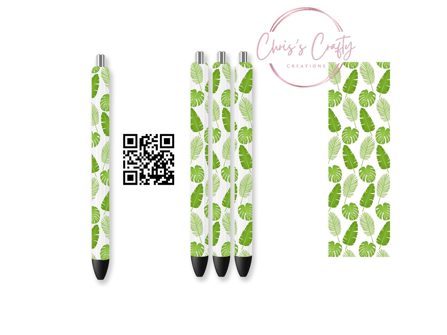 UVDTF Pen Wrap Monster Plant, Green Monstera, Ready to Apply, Permanent Waterproof Adhesive