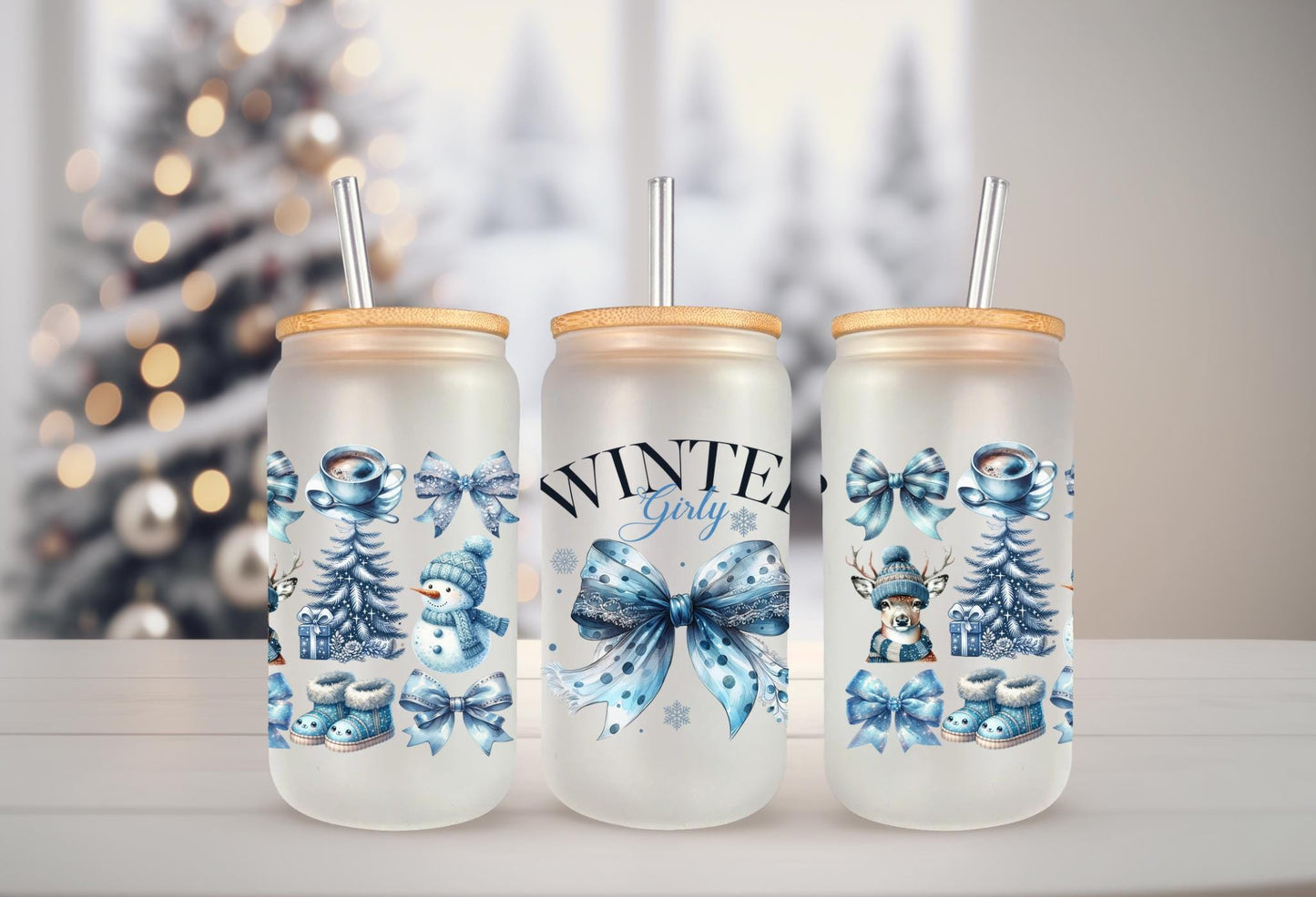 UVDTF Wrap Winter Girly Coquette Bow Deer