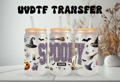 Halloween Cup Wrap - 16oz Tumbler Wrap With Witch Hat & Spooky Season Decal